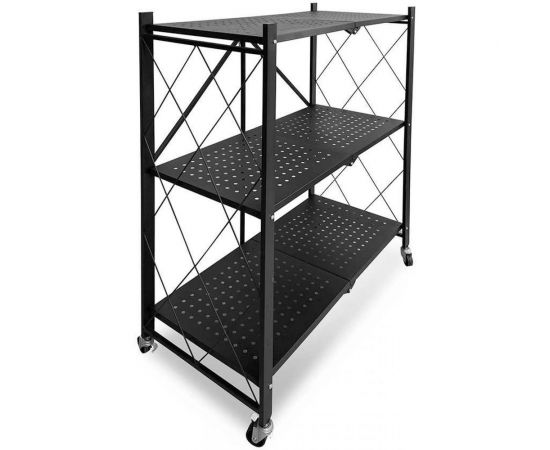 Металлический стеллаж ГЕЛЕОС Атлант-3, 3 полки, складной, размер 730x400x885 мм, черный АСТ-31 