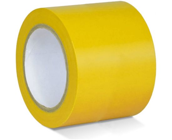 Лента для разметки самоклеящаяся Vell длина 33 м, ширина 75 мм, желтая, 0,15 мм, ПВХ (Standart) 315906 