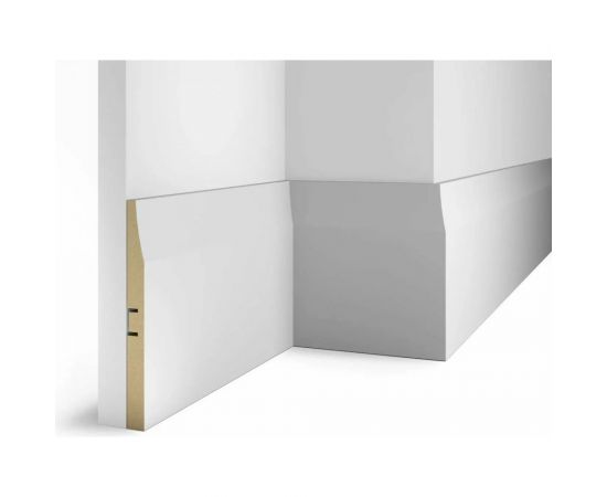 Плинтус COSCA DECOR AP25 под покраску, белый, 184x16x2400 мм, МДФ, с пазом СПБ098353 
