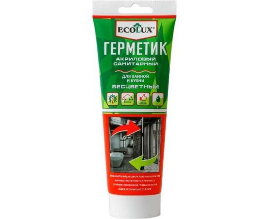 Акриловый герметик Ecolux санитарный бесцветный, 200 мл 4607133683825 