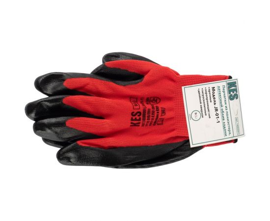 Перчатки из полиэстера КЭС, латексный облив ладони, размер 9/L 14000001 JR-01-1 – изображение 2
