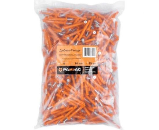Дюбель-гвоздь ООО РАМАС п/п, 6x60 мм, гриб, 500 шт. DG660500 – изображение 2