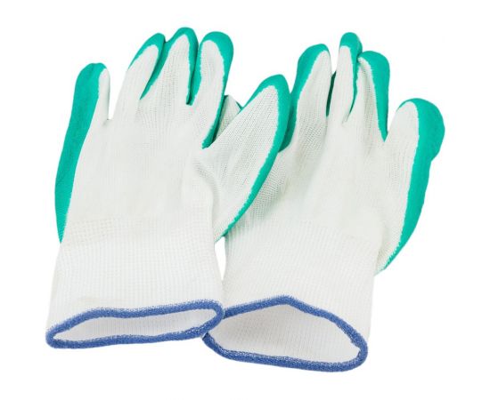 Трикотажные полиэфирные перчатки с рельефным латексным покрытием Gigant размер 9 GGPL-109 – изображение 2