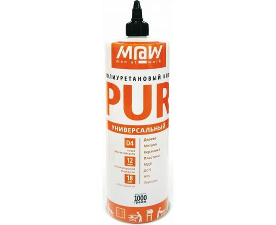 Клей полиуретановый универсальный Men at Work PUR 1 кг 56857 – изображение 2