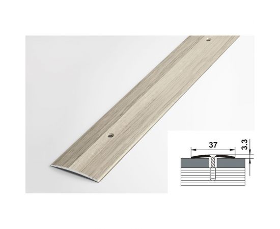 Порог прямой алюминиевый декоративный (37 мм, 2,7 м, Клен беленый) ЛУКА УТ000000220 – изображение 2