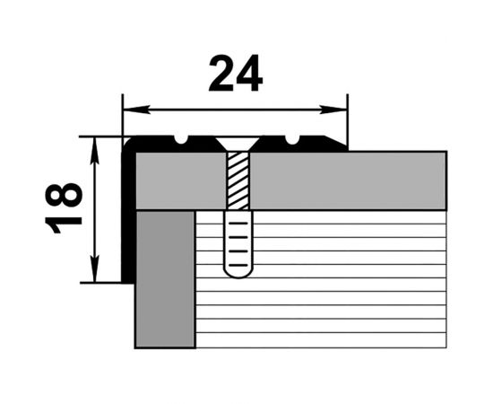 Порог угловой алюминиевый ЛУКА (24x18 мм, 1,35 м, анодированный, Серебро) 00000002519 – изображение 2