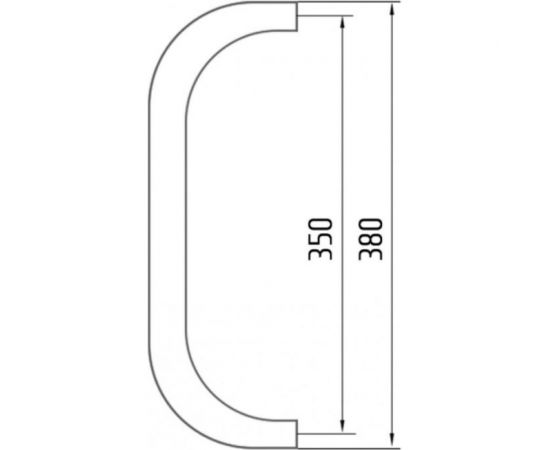 Дверная ручка скоба Doorlock изогнутая DL PHS03/25/350 SS материал нержавеющая сталь, двухсторонний комплект, диаметр 25 мм, межосевое расстояние 350 мм 73650 – изображение 3