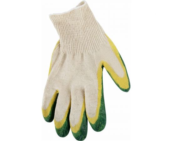 Хлопчатобумажные износостойкие перчатки LAIMA Люкс, двойной облив, 13 класс, 40-42 г, 100 пар 608673 – изображение 3