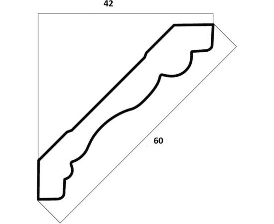 Карниз Cosca интерьерный багет, 60 мм, белый матовый СПБ048161 – изображение 3