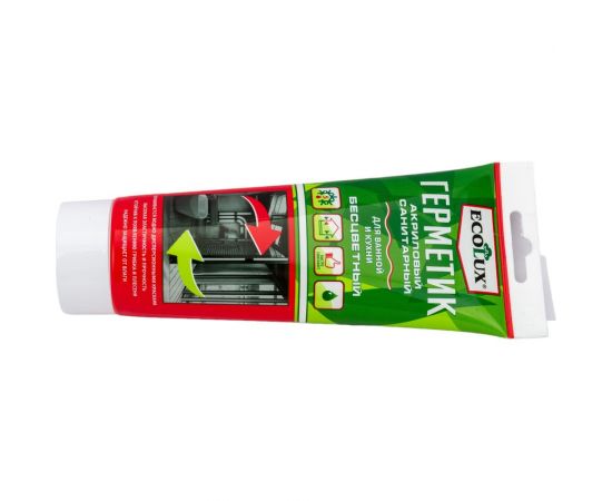 Акриловый герметик Ecolux санитарный бесцветный, 200 мл 4607133683825 – изображение 4