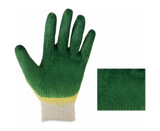 Хлопчатобумажные износостойкие перчатки LAIMA Люкс, двойной облив, 13 класс, 40-42 г, 100 пар 608673 – изображение 4