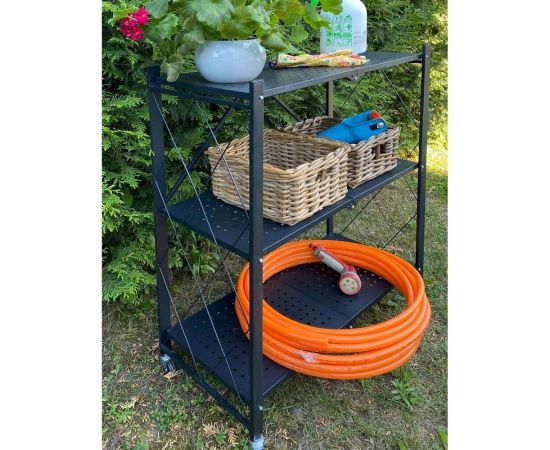 Металлический стеллаж ГЕЛЕОС Атлант-3, 3 полки, складной, размер 730x400x885 мм, черный АСТ-31 – изображение 6