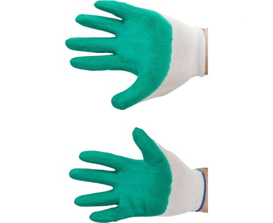 Трикотажные полиэфирные перчатки с рельефным латексным покрытием Gigant размер 9 GGPL-109 – изображение 6