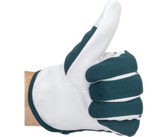 Комбинированные перчатки со спилком Gigant на резинке, размер 10 GGL-110 – изображение 7