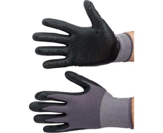 Трикотажные полиэфирные перчатки с нитриловым покрытием с ПВХ-напылением Gigant размер 10 GGPP-110 – изображение 7