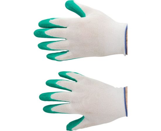 Трикотажные полиэфирные перчатки с рельефным латексным покрытием Gigant размер 9 GGPL-109 – изображение 7