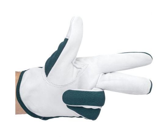 Комбинированные перчатки со спилком Gigant на резинке, размер 10 GGL-110 – изображение 8