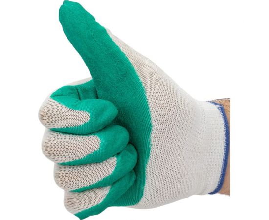 Трикотажные полиэфирные перчатки с рельефным латексным покрытием Gigant размер 9 GGPL-109 – изображение 8