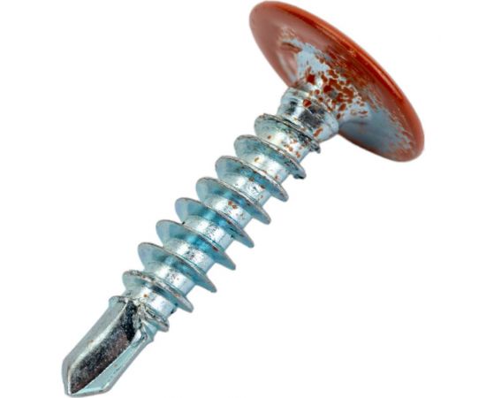 Прессшайба Качественный КРЕПЕЖ 4.2х19 мм, коричневая медь RAL 8004, сверло, 250 шт 0300227 КЧ 