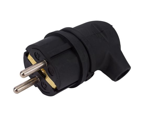 Угловая вилка TOKOV ELECTRIC 16а с заземл. каучук TKE-C05-KVU-Z 