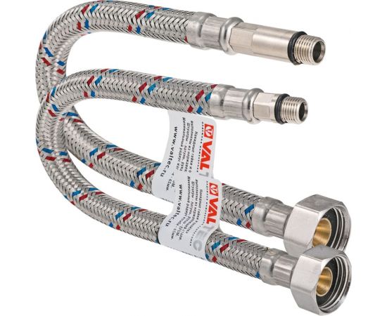 Гибкая подводка для смесителя Valtec комплект М10х18 мм М10х35 ммхG1/2” 120 см VTf.005.IS.0410120 