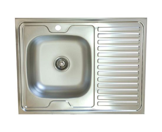Мойка из нержавеющей стали Лидер 80х60 см, толщина 0.4 мм, левая 