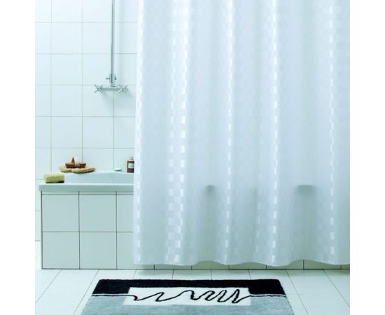 Шторка в ванную комнату Bacchetta 180x200 см, Quadretto, белый 3003 
