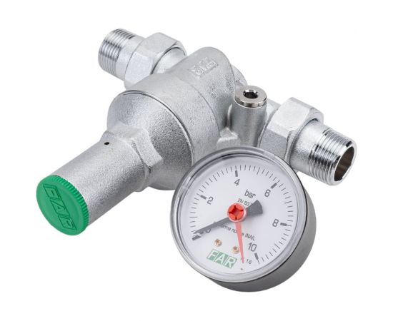 Редуктор хром FAR 3/4"" НР-НР, с манометром FA 2815 34 