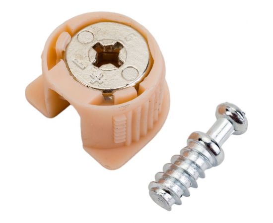 Эксцентриковая стяжка Tech-Krep бежевая D20 мм 2 шт. пакет 153888 