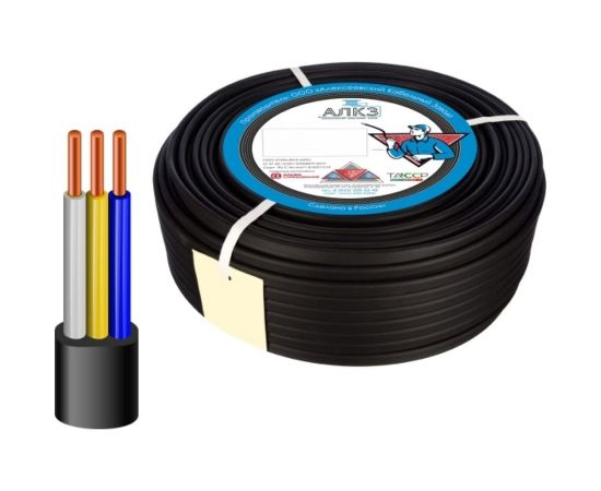 Силовой кабель АлКЗ ВВГ-Пнг(А)-LS 3x4 -0,66 (30м) ГОСТ VVG-P 3x4-30 