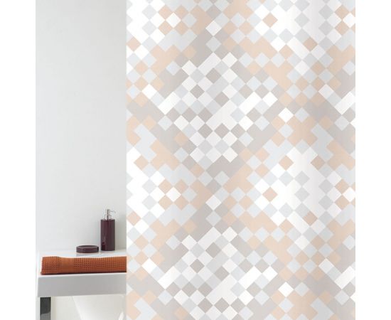 Шторка в ванную комнату Bacchetta 240x200 см, Fragmmento, бежевый 6041 