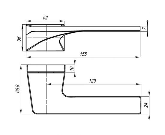 Раздельная ручка PUNTO K.QSL52.GERMES BL-24 черный 46577 – изображение 2