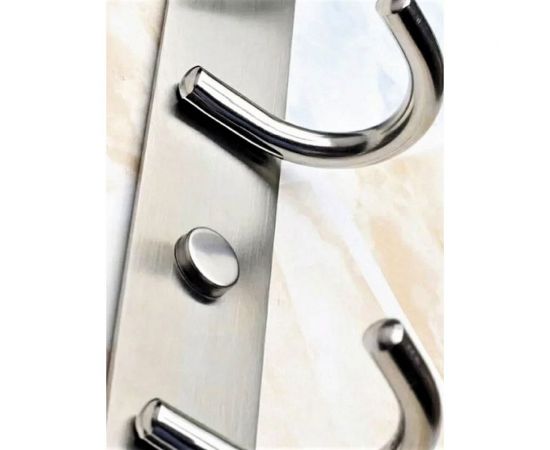 Крючок для полотенец Teymi Solli 6 крючков, нержавеющая сталь, глянцевый хром T90203 ЦБ-00267033 – изображение 2