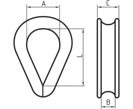 Коуш для стальных канатов CERTEX DIN6899B KOU18 – изображение 2