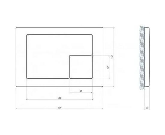 Кнопка Cersanit CORNER для LINK PRO/VECTOR/LINK/HI-TEC пластик, хром, матовый 64107 – изображение 2