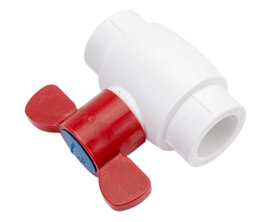 Шаровой кран Blue Ocean (шар - латунный) полипропиленовый для ГВС бабочка - 25 PPRF/BV/PPR/HW-1B(W)-25 – изображение 2