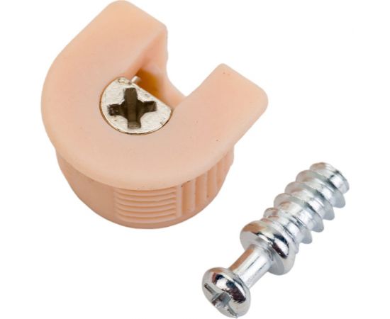 Эксцентриковая стяжка Tech-Krep бежевая D20 мм 2 шт. пакет 153888 – изображение 2