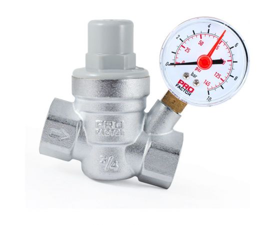 Редуктор давления PROFACTOR мембранный, с манометром, 3/4"" PF PRV 254G – изображение 2