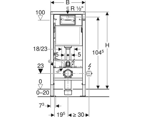 Инсталляция с клавишей смыва Geberit 458.124.21.5 00000122236 – изображение 2