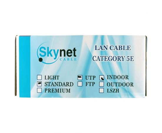 Кабель SkyNet Standart UTP indoor 4x2x0,48, медь FLUKETEST категории 5e одножильный 100м box серый CSS-UTP-4-CU/100 – изображение 2