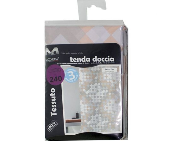 Шторка в ванную комнату Bacchetta 240x200 см, Fragmmento, бежевый 6041 – изображение 2