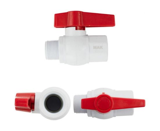Шаровой кран Санакс мак, с резьбой, полипропиленовый из абс-пластика 3/4 вн/нар 772785 – изображение 3