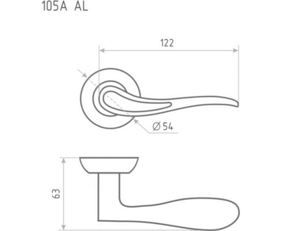 Дверная ручка НОРА-М 105А AL мат.кофе 15502 – изображение 3