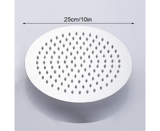 Потолочная лейка для душа OUTE круглая, 25x25 см, матовый хром, с шарниром TH99S-10 – изображение 3