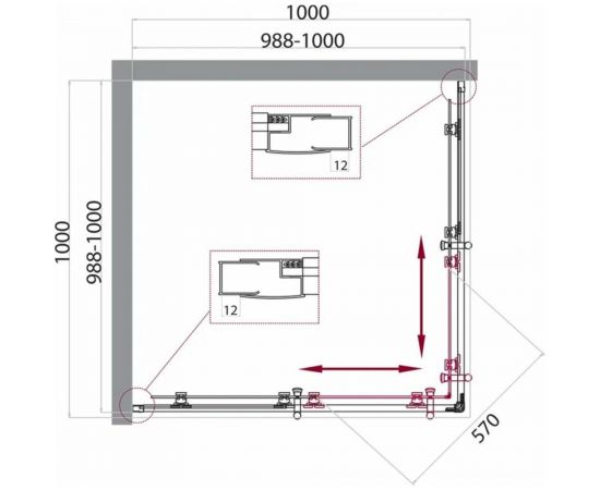 Душевой уголок BelBagno UNO-195-A-2-100-C-Cr – изображение 3