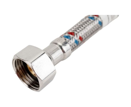 Подводка для воды СТМ сталь, 1/2"", гайка-гайка, 40 cм CWFHF040 – изображение 4