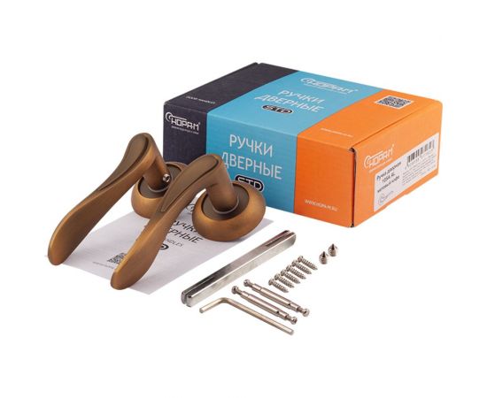 Дверная ручка НОРА-М 105А AL мат.кофе 15502 – изображение 4