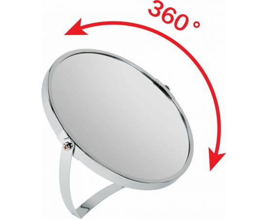 Настольное зеркало BRABIX круглое, диаметр 17 см, двустороннее, с увеличением, рамка из нержавеющей стали 607421 – изображение 5