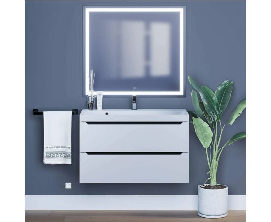 Тумба под раковину для ванной комнаты uperwood Tanos подвесная_80 см, белая/графит 2930205142 – изображение 6