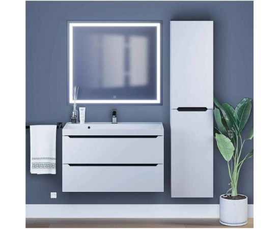 Тумба под раковину для ванной комнаты uperwood Tanos подвесная_80 см, белая/графит 2930205142 – изображение 8